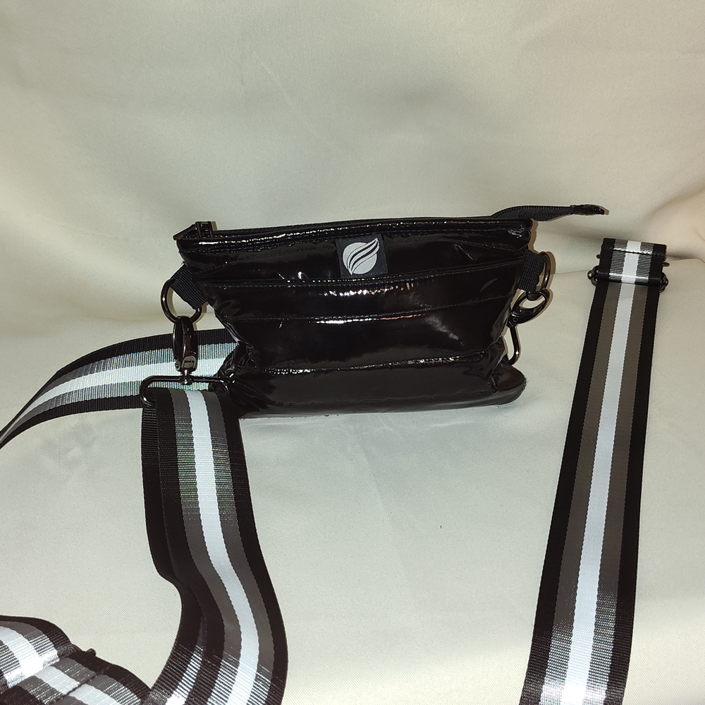 THINK ROYLN Black Mini Bag with Striped Strap